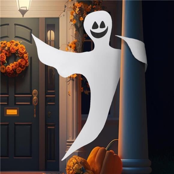 Halloween Tree Wrap Ghost Decoration, Smiling Ghost Design Decorations - Picture 7 of 8